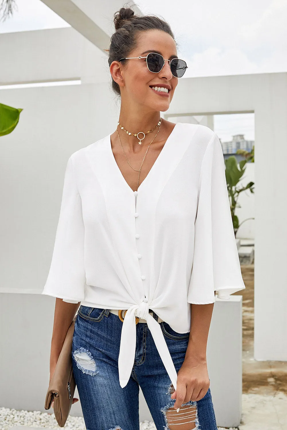 Button Tie Top