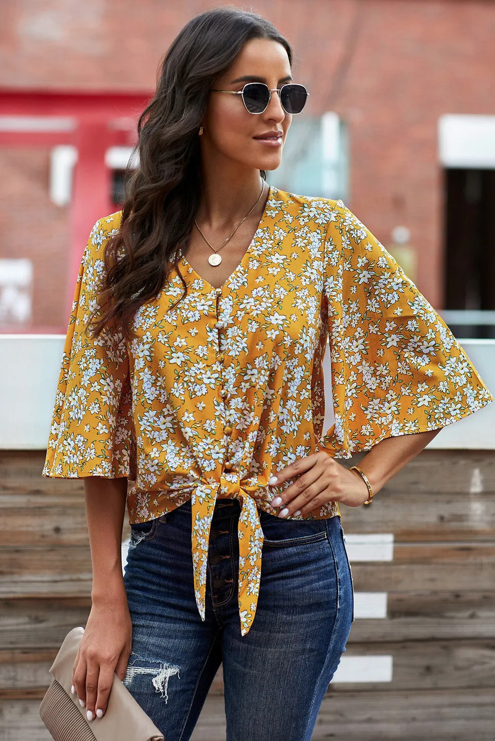Button Tie Top