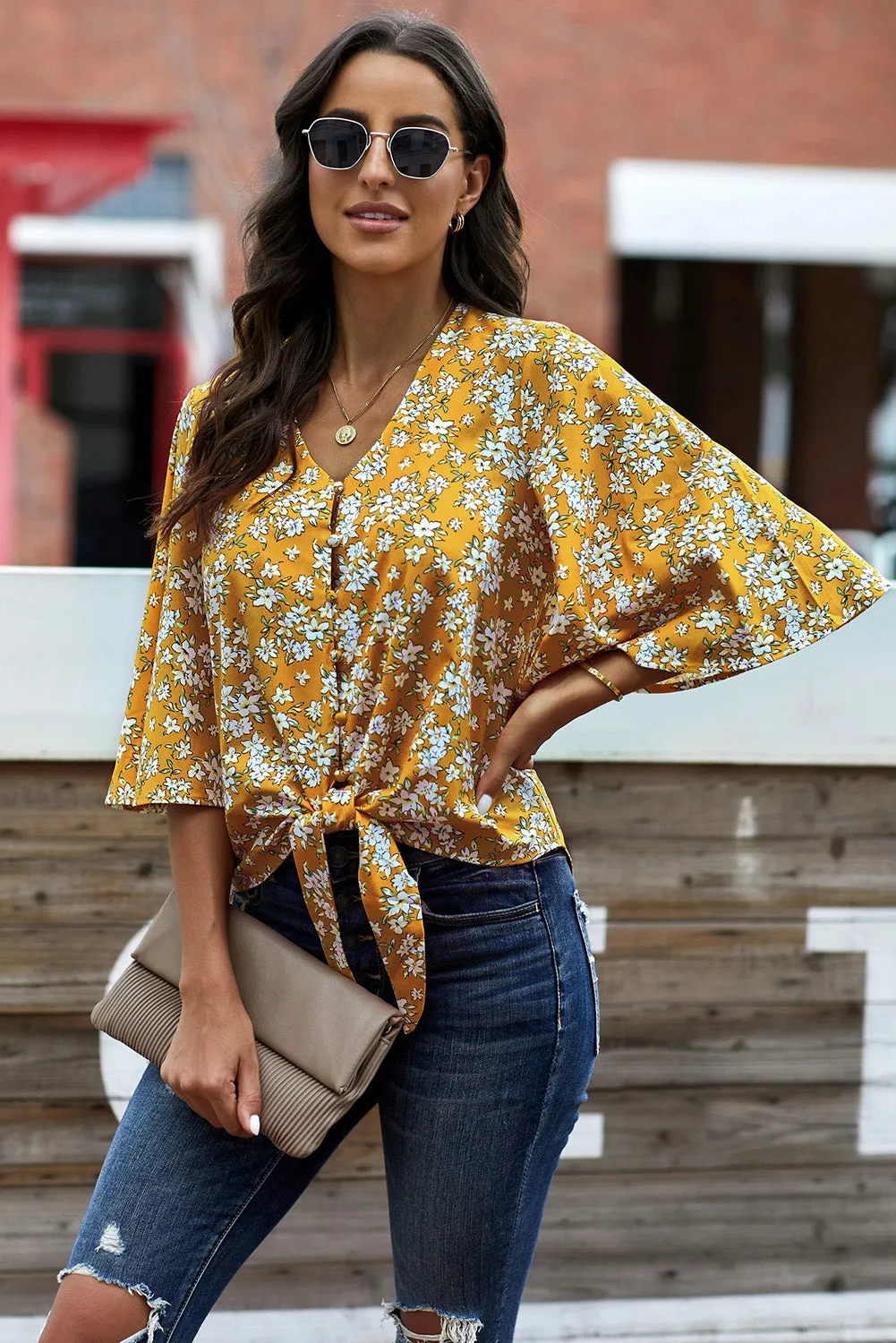 Button Tie Top