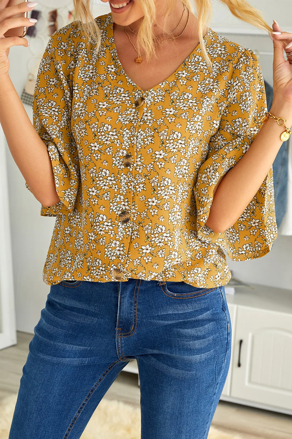 Button Tie Top