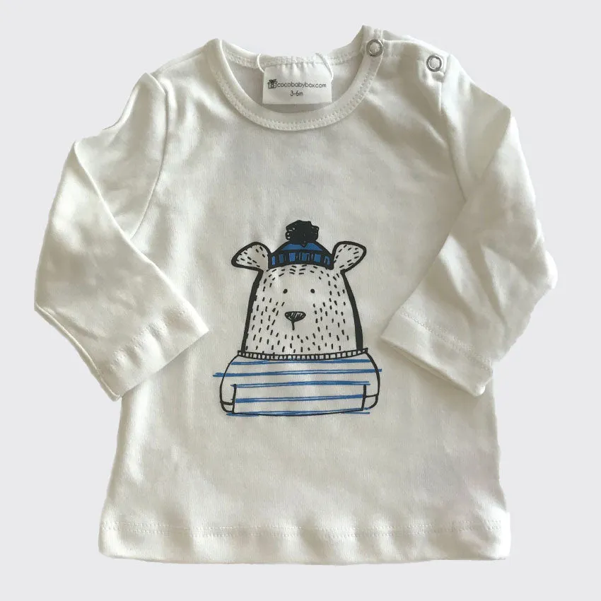 Buy Organic Baby Clothes 3 Piece Set Online | Bear Printed - CocoBabyBox