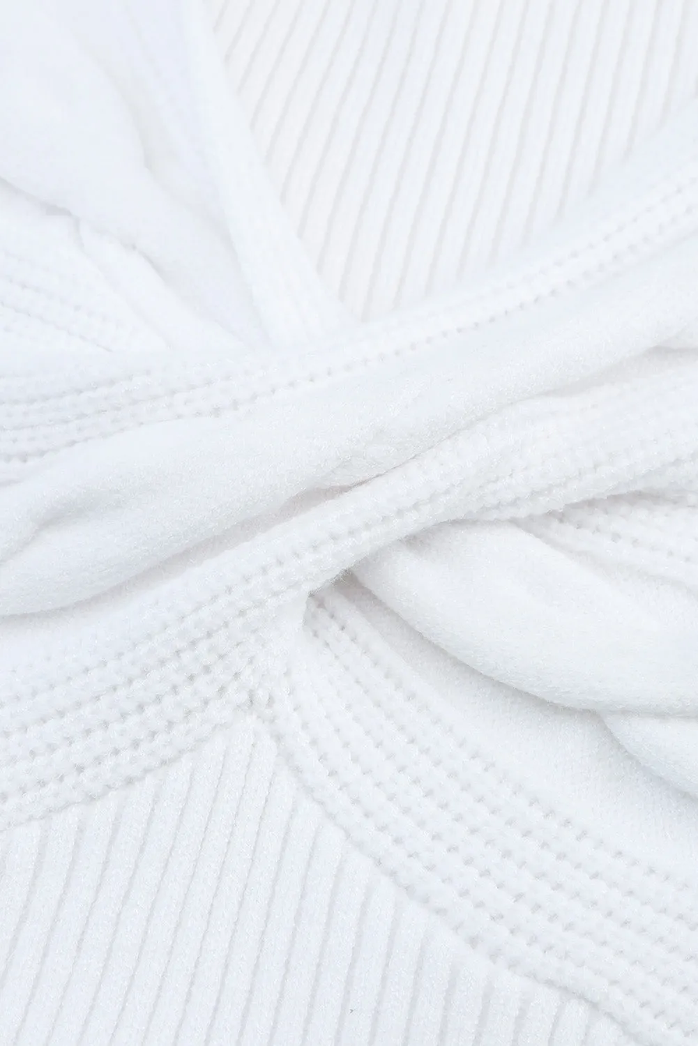 Cable Crossed V Neck Sweater