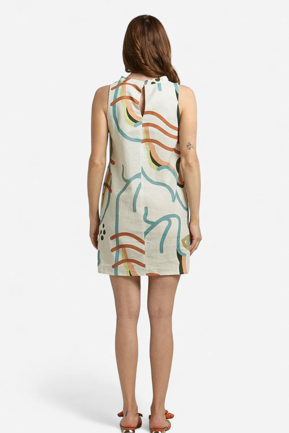 Camilla Abstract Print Linen Mini Dress