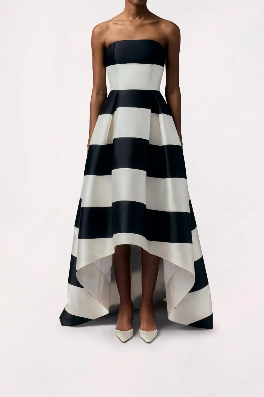 Carol Strapless Silk and Wool High Low Gown