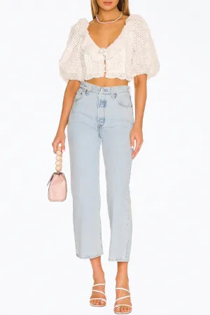 CASSIE EYELET CROP TOP