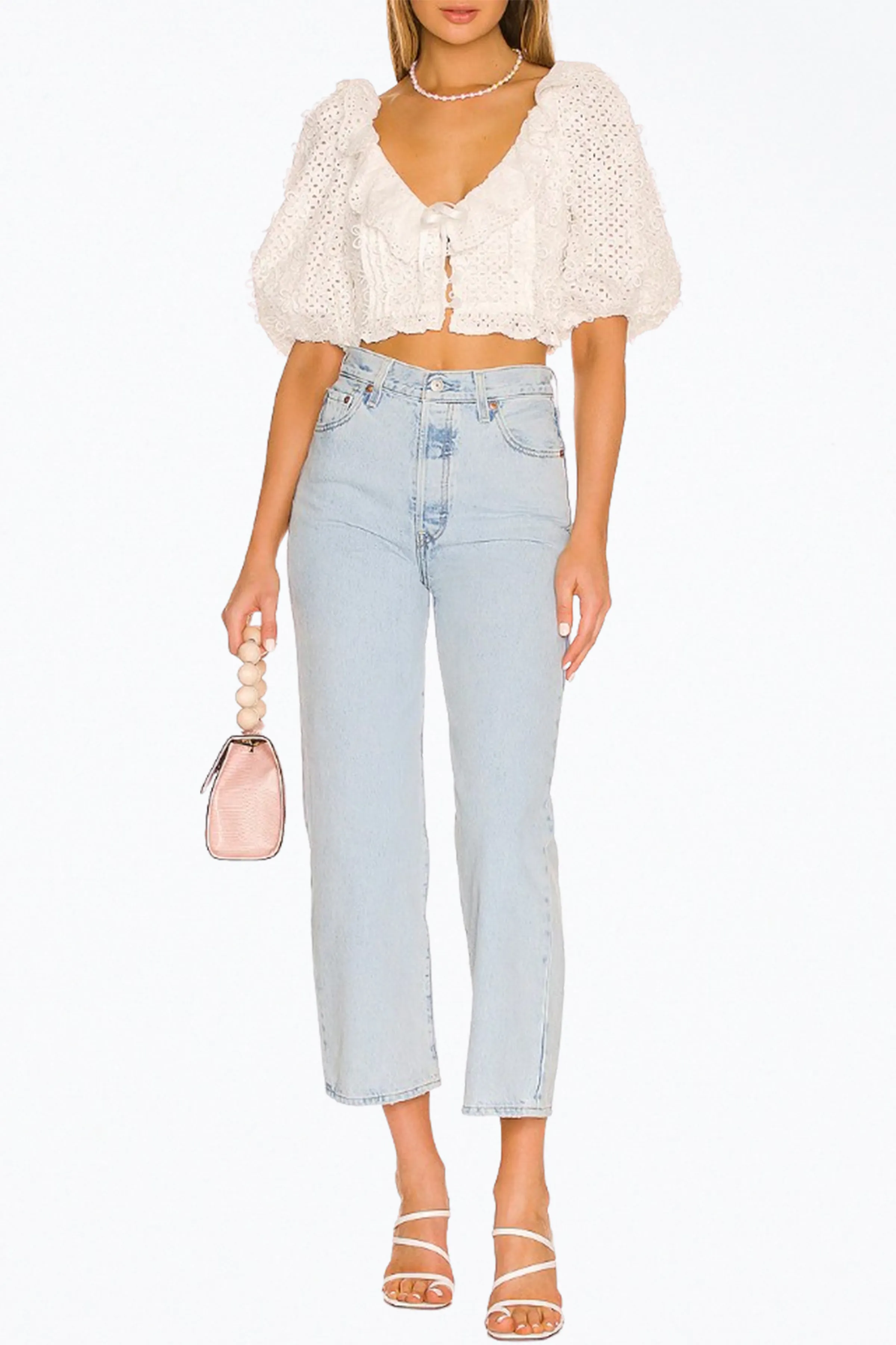 CASSIE EYELET CROP TOP