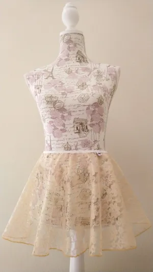 Champagne Gold lace flowy pull-on skirt