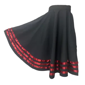 Character Skirt Narrow 3 Ribbons Burgundy