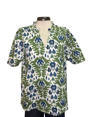 Chase Flounce Sleeve Top Green