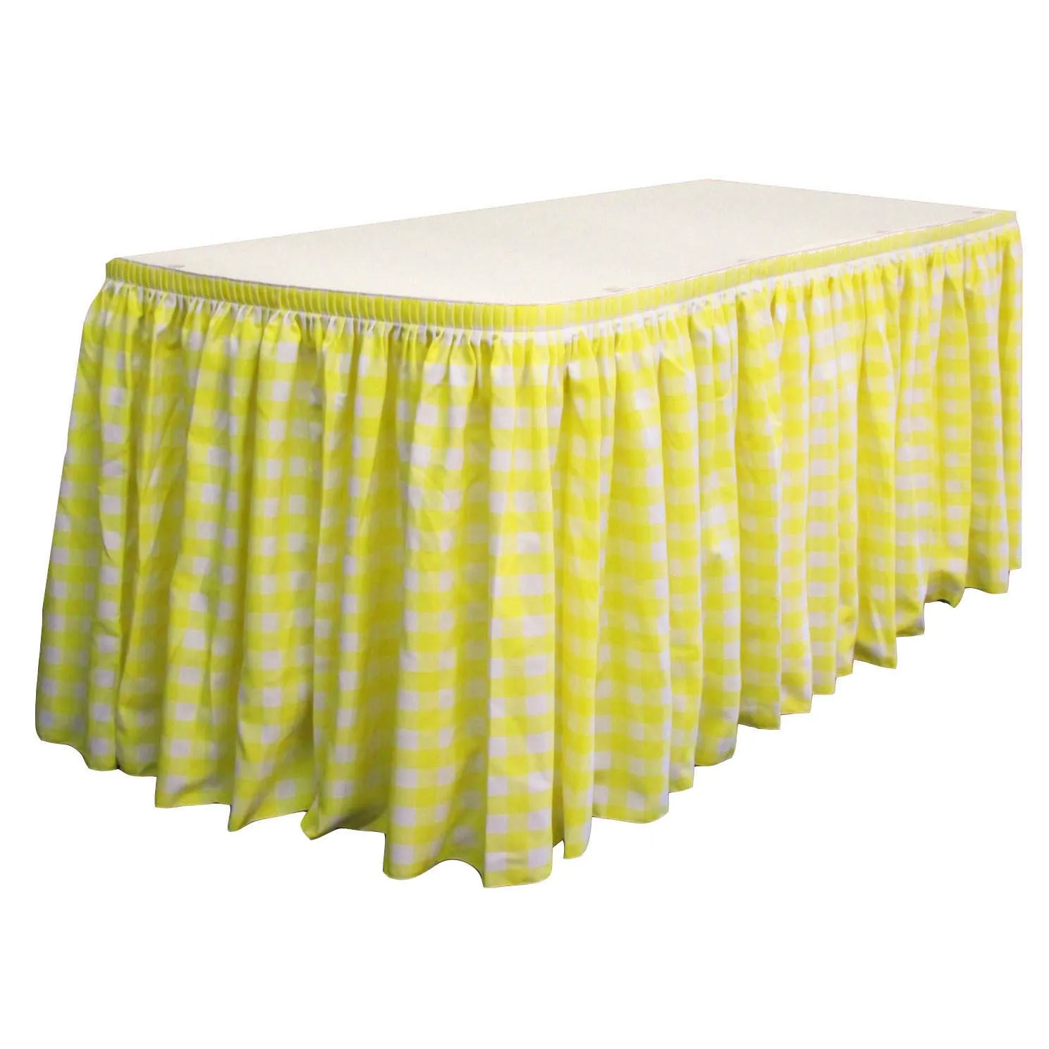 Checkered Table Skirt 14-Foot by 29-Inch Long with 10 L-Clips