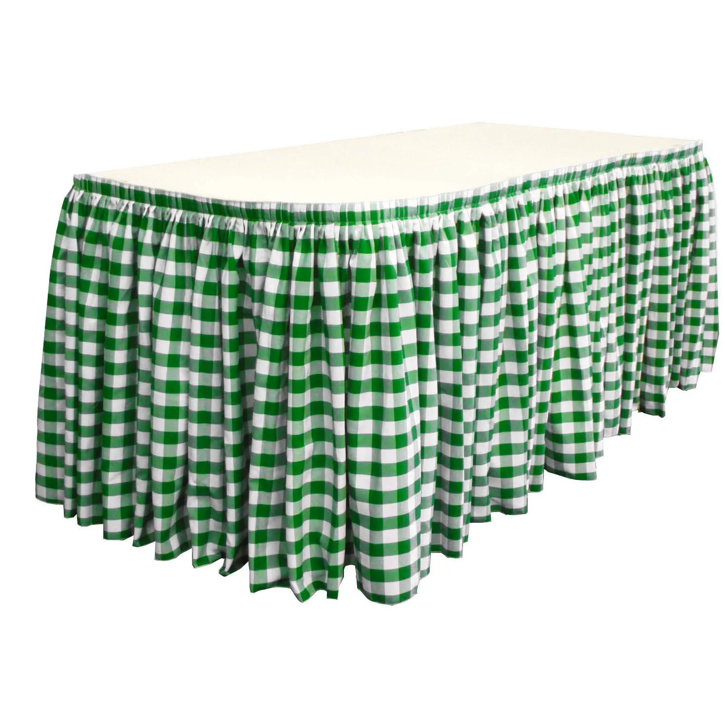 Checkered Table Skirt 14-Foot by 29-Inch Long with 10 L-Clips
