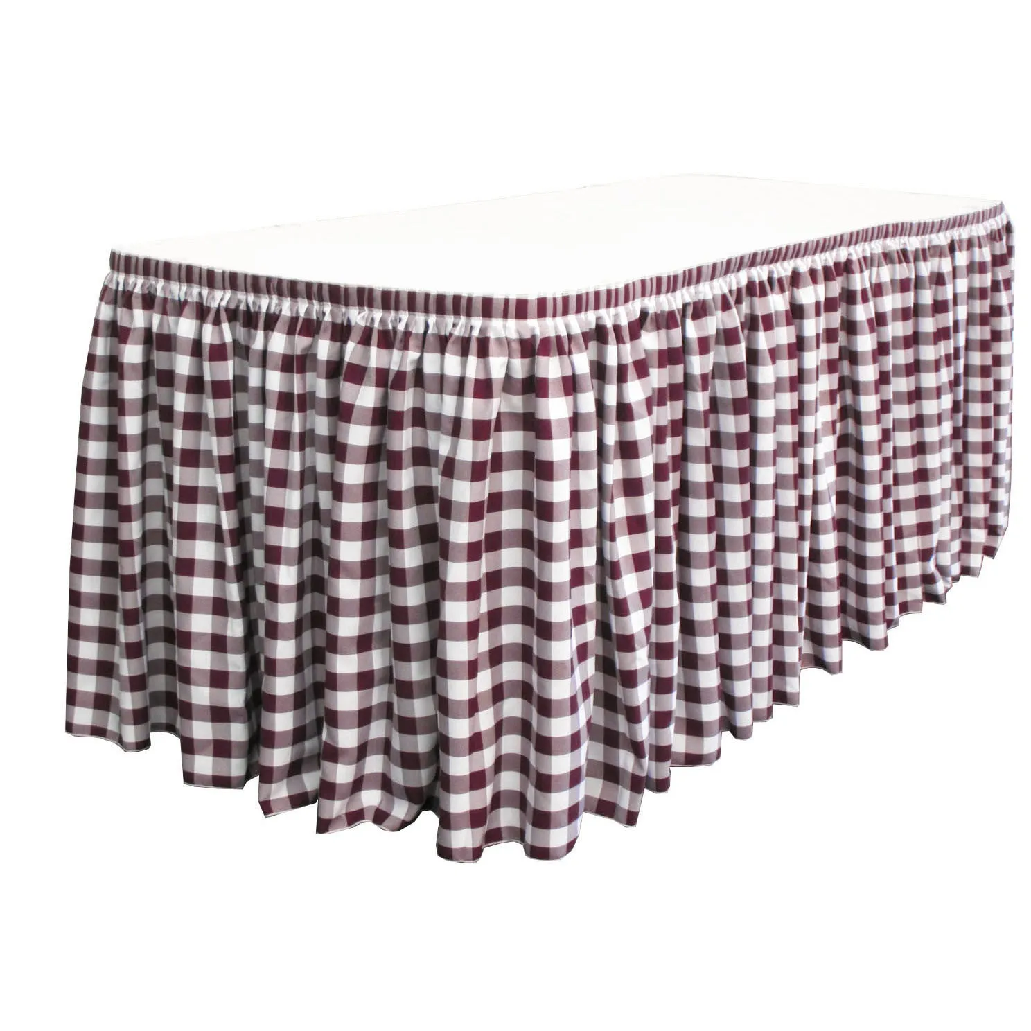 Checkered Table Skirt 14-Foot by 29-Inch Long with 10 L-Clips