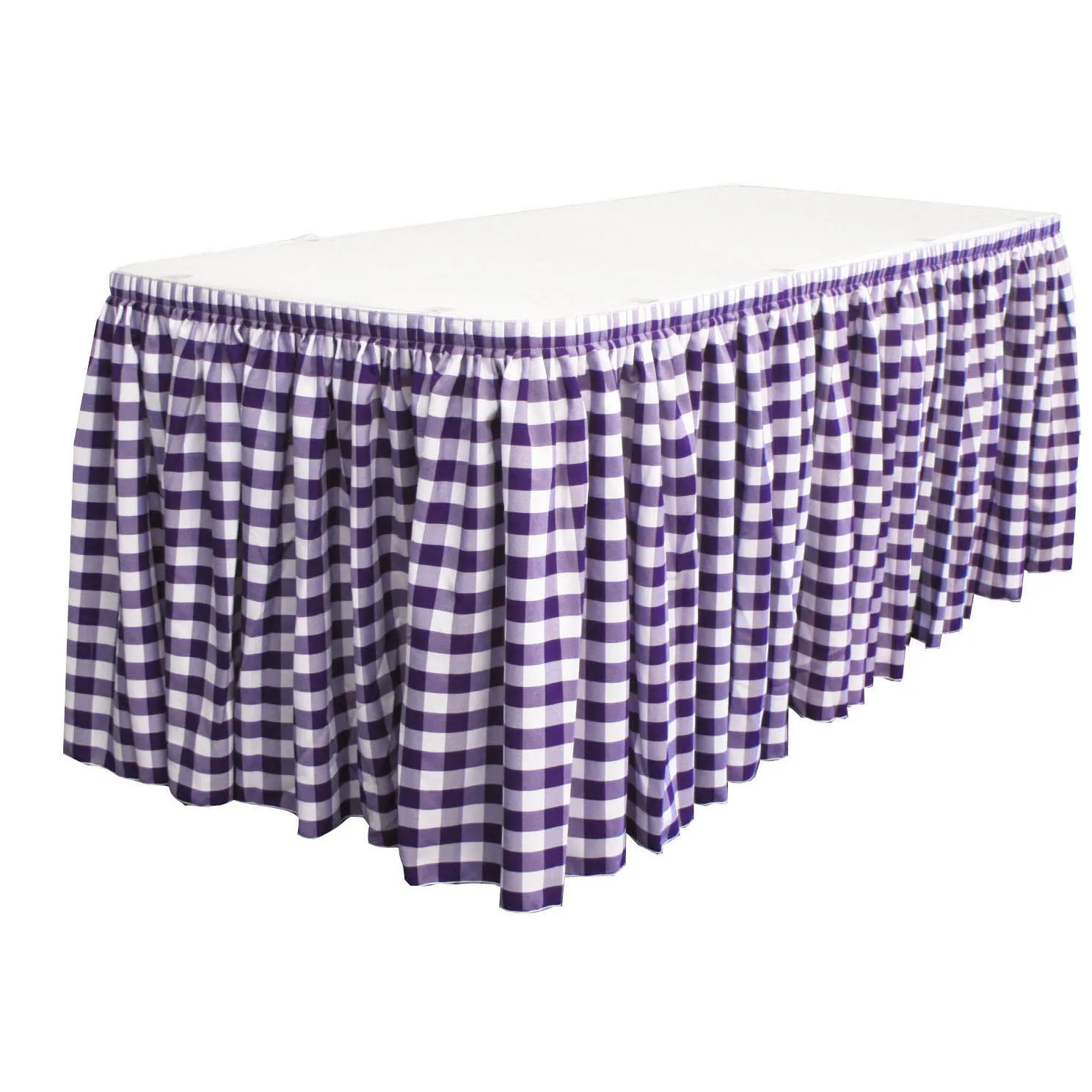 Checkered Table Skirt 30-Foot by 29-Inch Long with 15 L-Clips