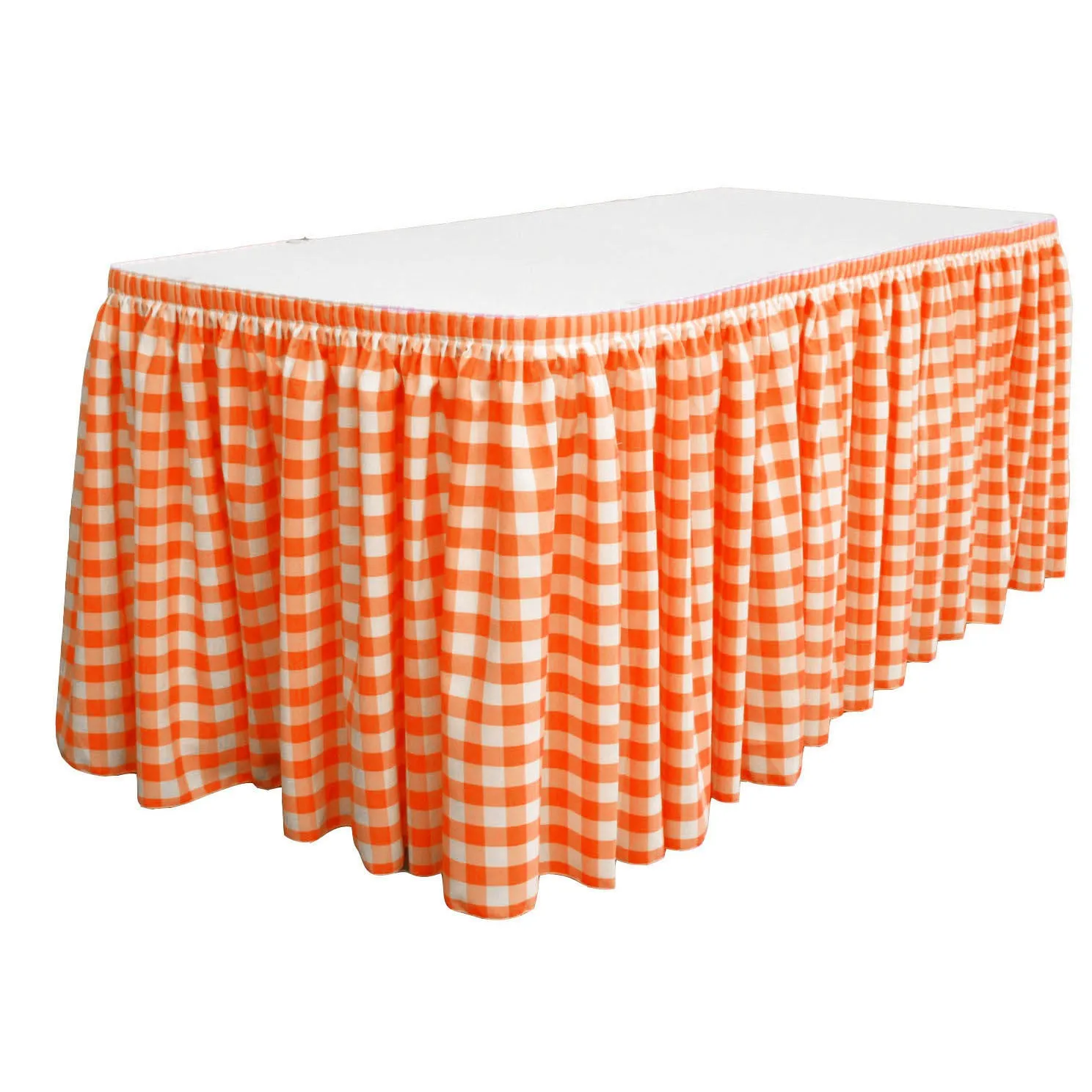 Checkered Table Skirt 30-Foot by 29-Inch Long with 15 L-Clips