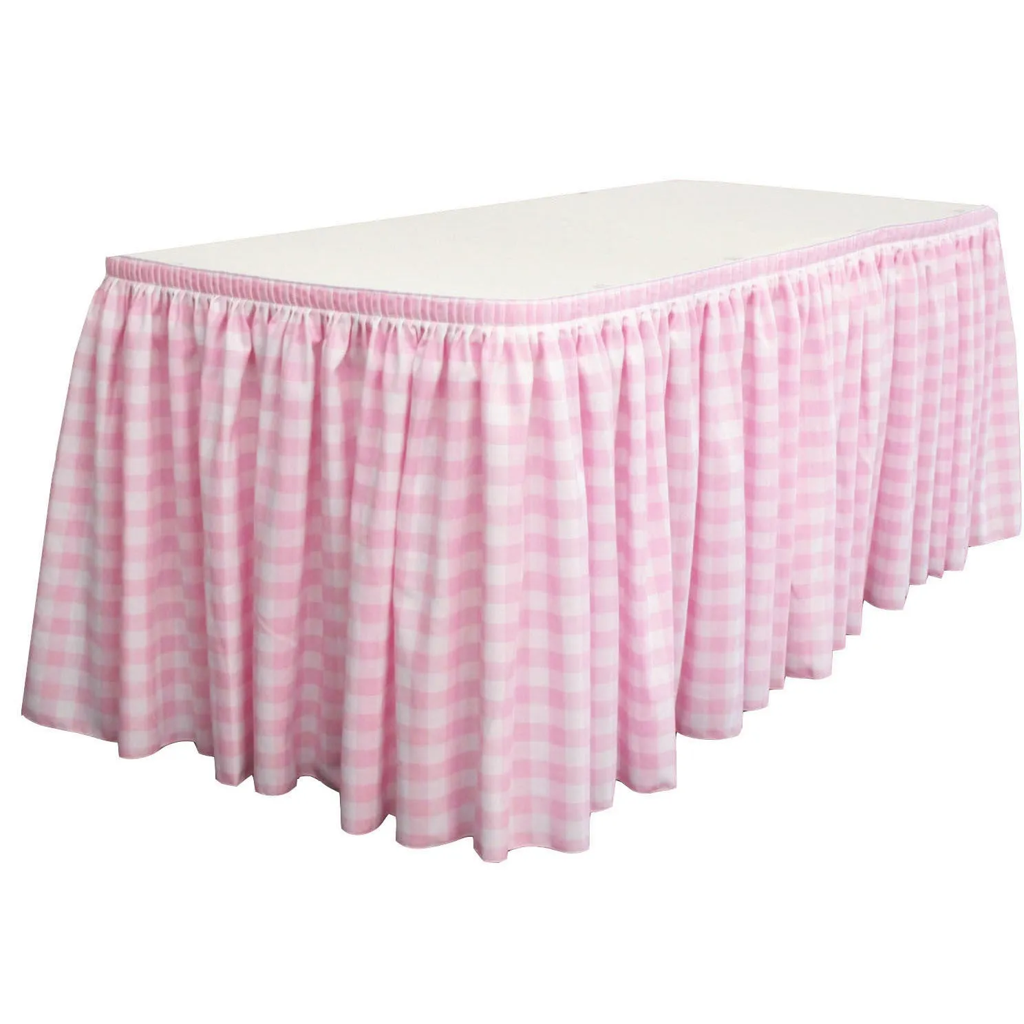 Checkered Table Skirt 30-Foot by 29-Inch Long with 15 L-Clips