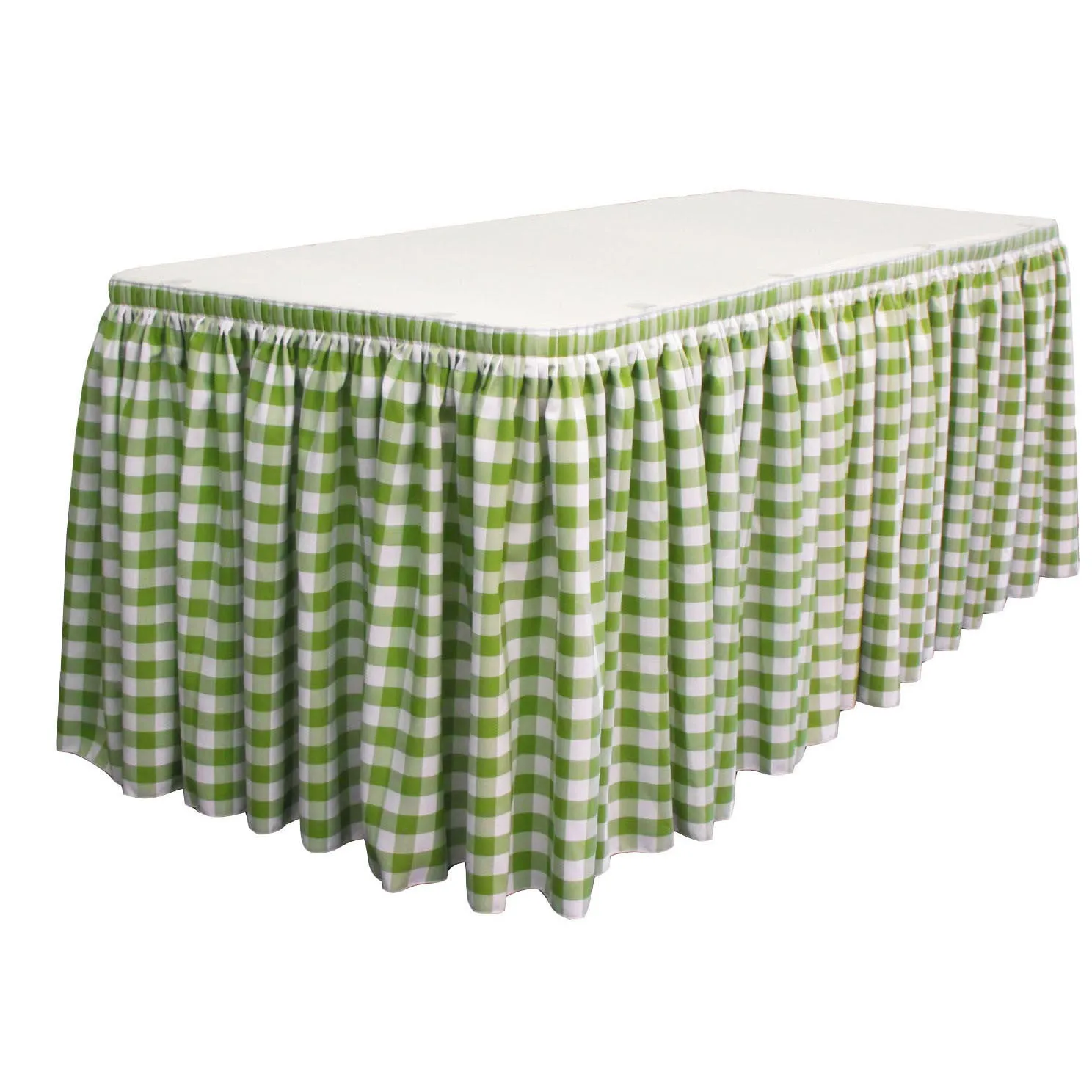 Checkered Table Skirt 30-Foot by 29-Inch Long with 15 L-Clips
