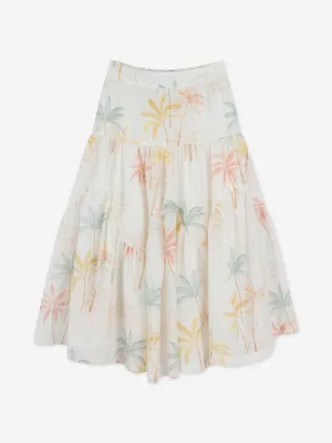 Chloé Girls Palm Grove Long Skirt in Multicolour