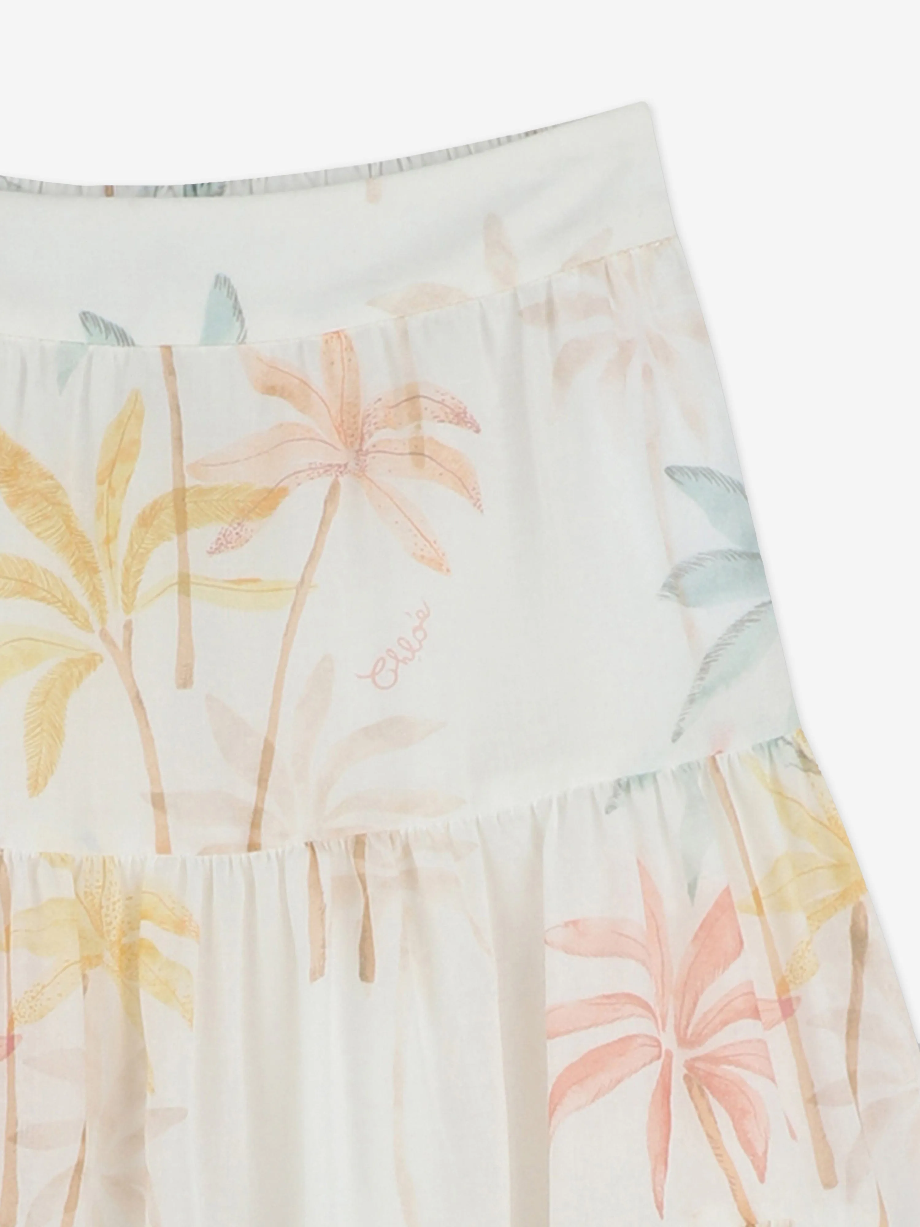 Chloé Girls Palm Grove Long Skirt in Multicolour