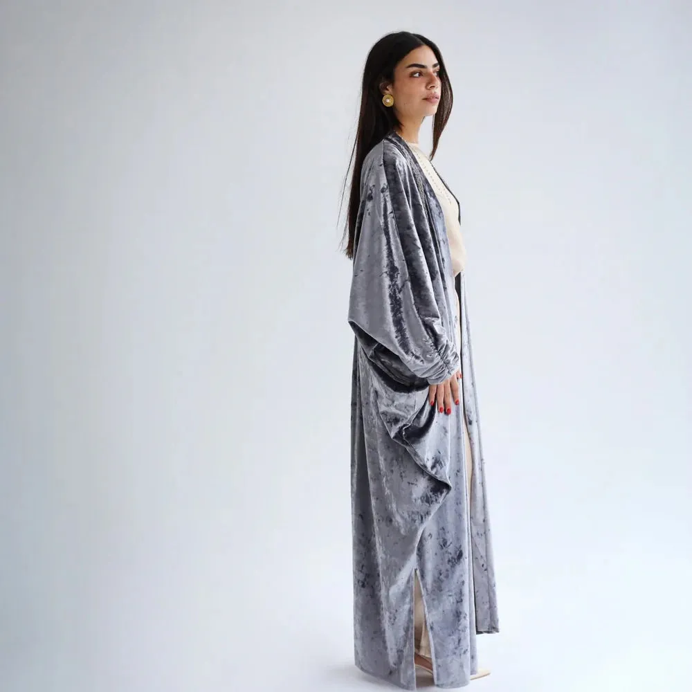 cinched sleeve velvet kaftan