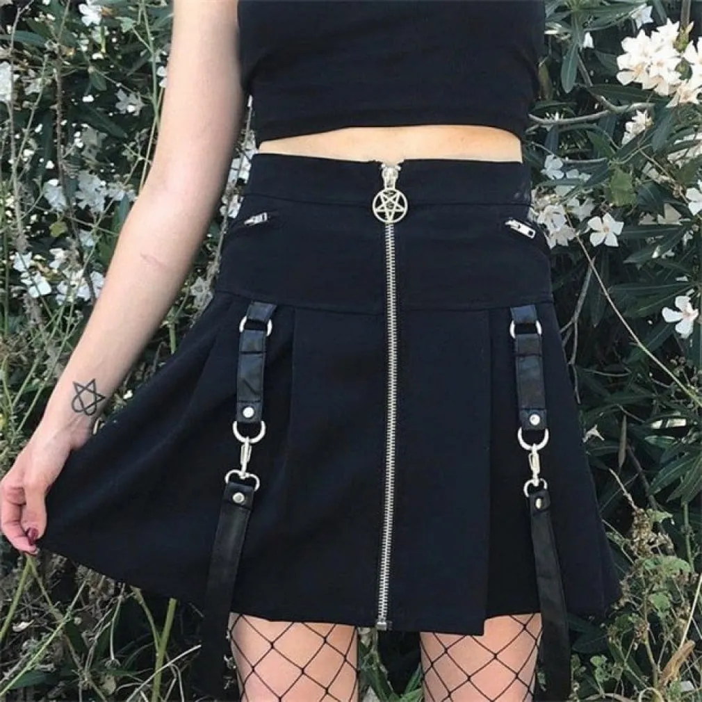 ContiNent 33 Lace Mini Pleated Skirt Women Punk Y2K Aesthetic High Waist A-Line Short Skirt 90s Vintage Streetwear
