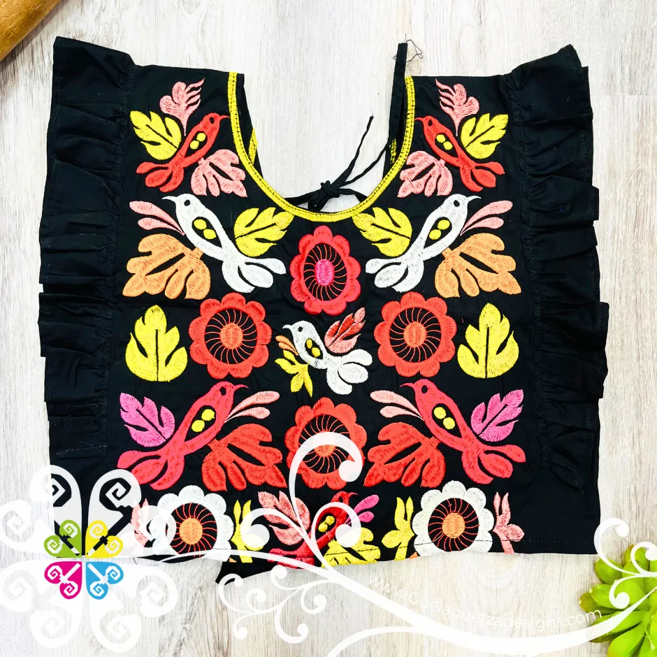 Coqueta Tehuana Floral Crop Top