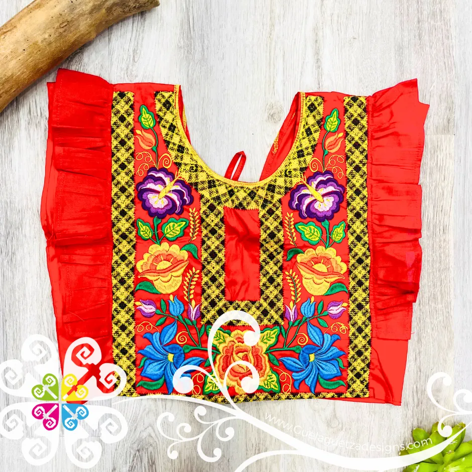 Coqueta Tehuana Floral Crop Top