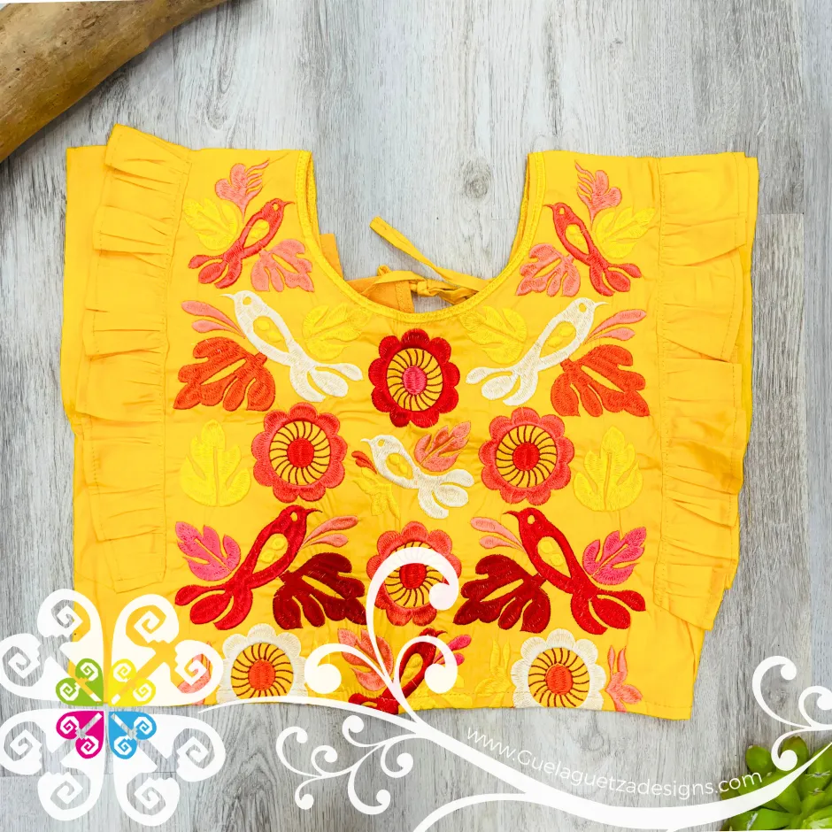 Coqueta Tehuana Floral Crop Top