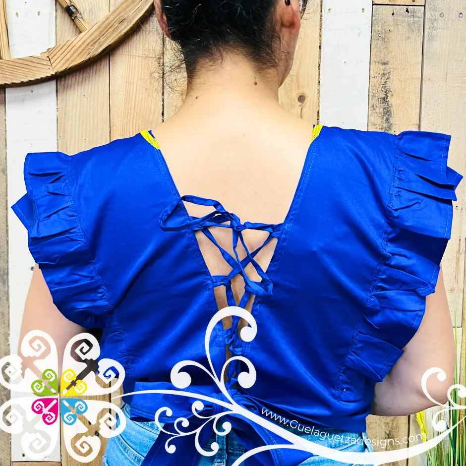 Coqueta Tehuana Floral Crop Top