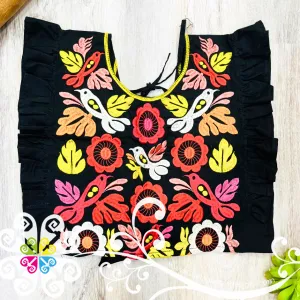 Coqueta Tehuana Floral Crop Top