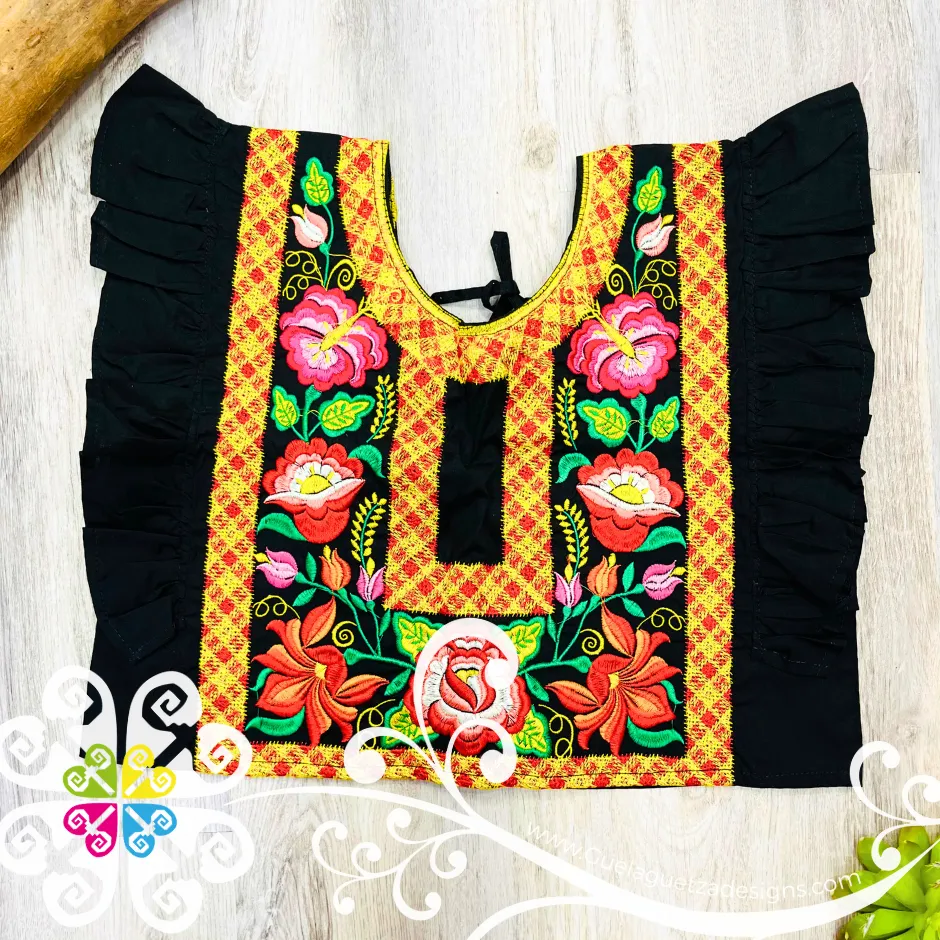 Coqueta Tehuana Floral Crop Top