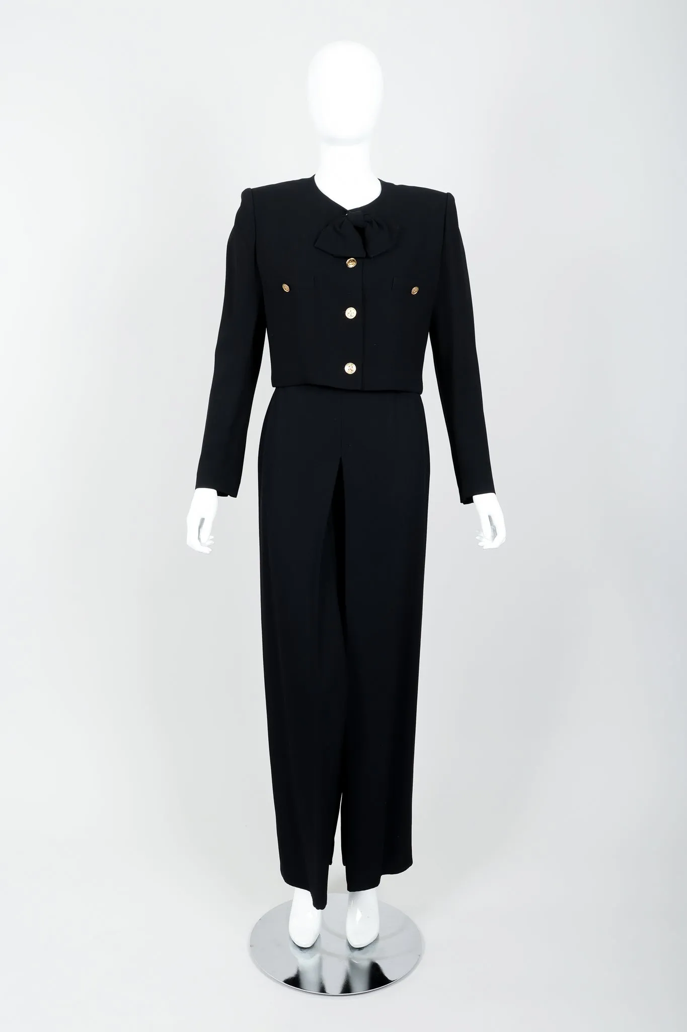 Crepe Boxy Button Jacket & Pant Suit