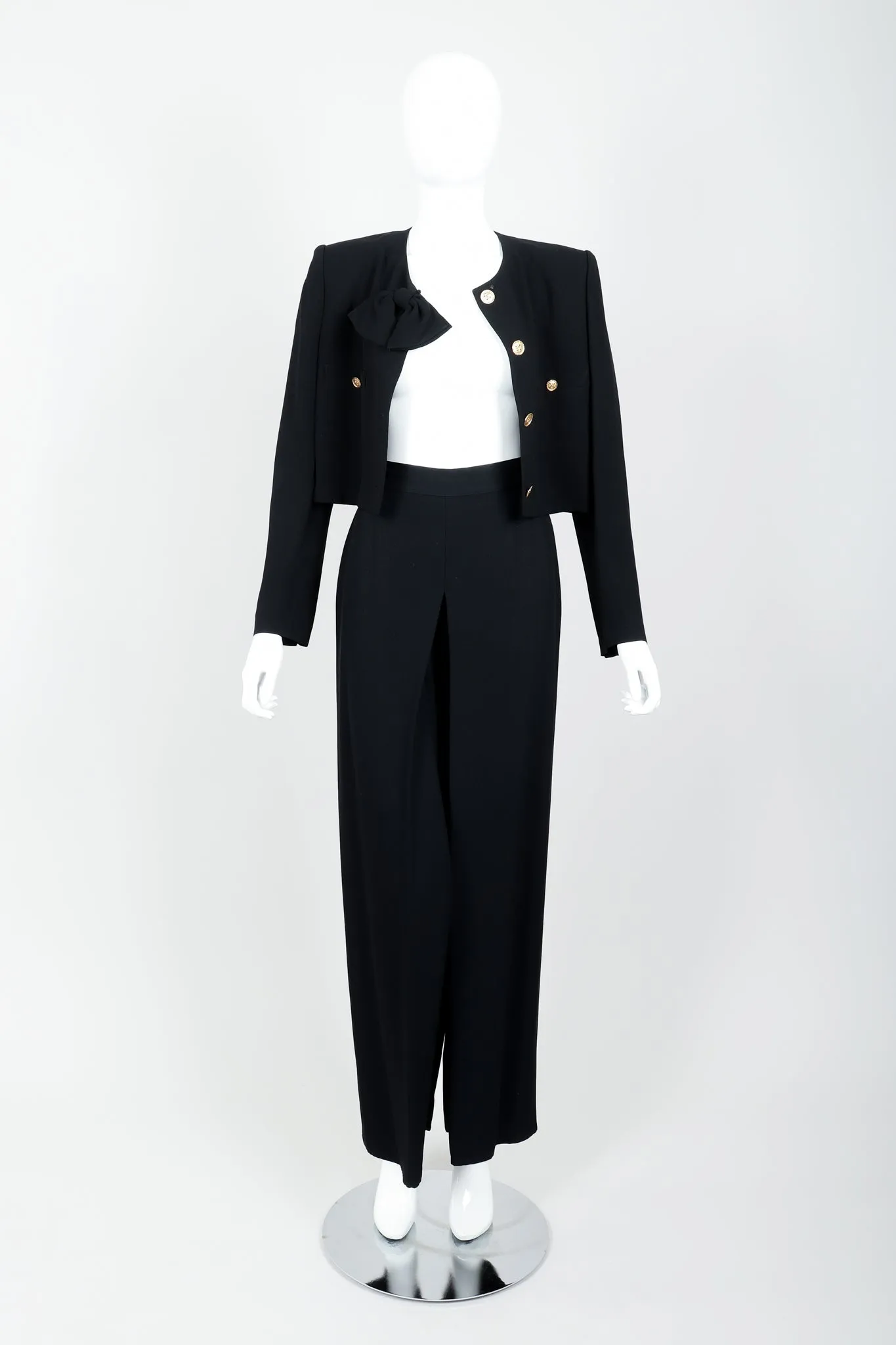 Crepe Boxy Button Jacket & Pant Suit