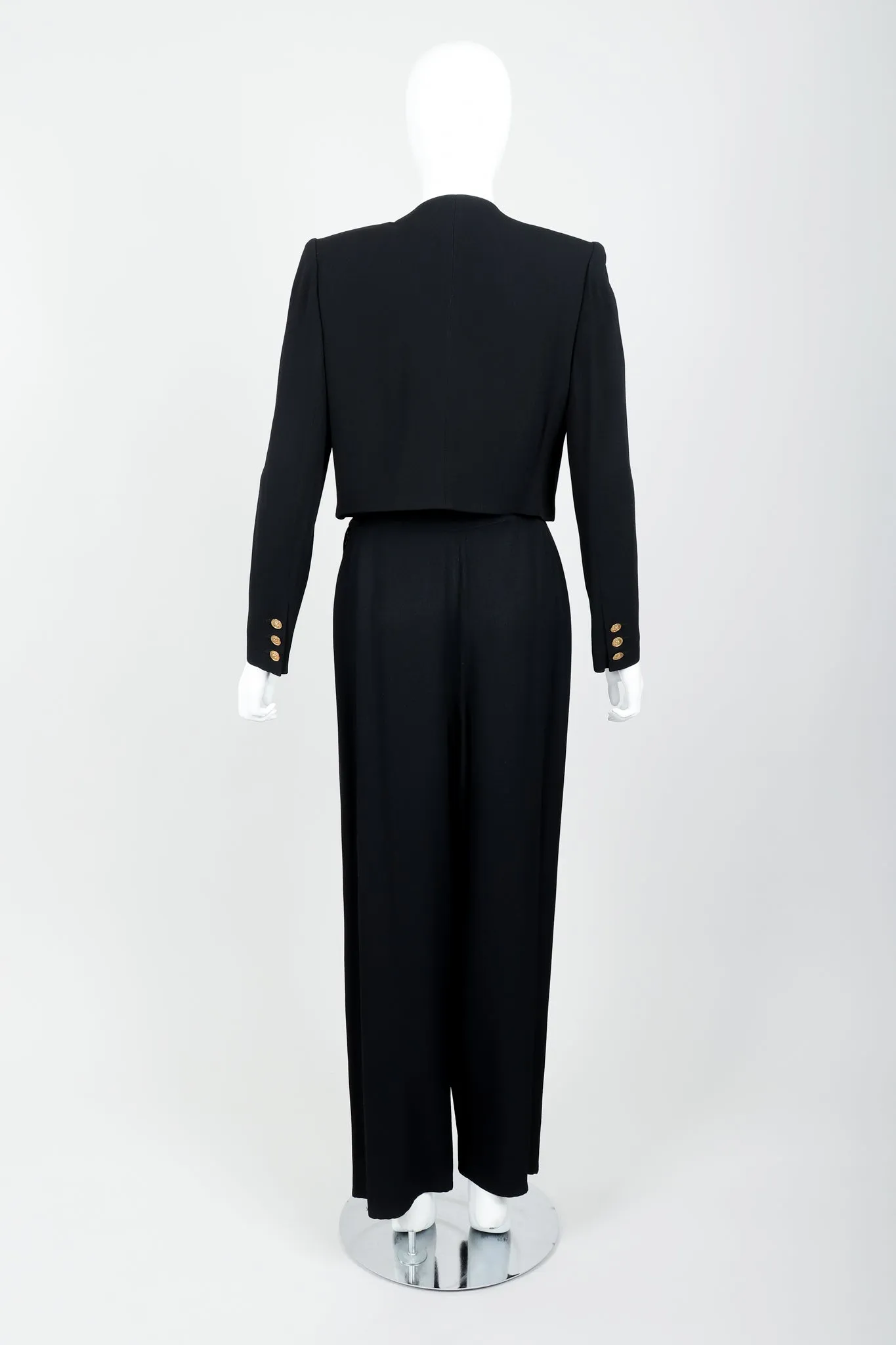 Crepe Boxy Button Jacket & Pant Suit