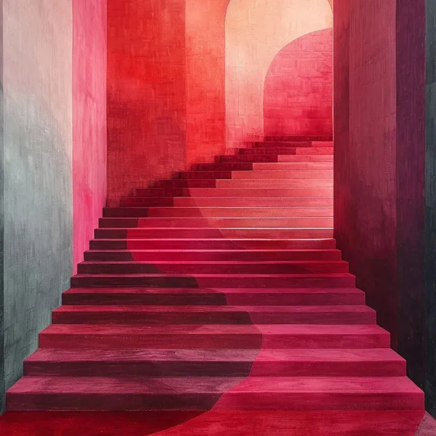 Crimson Staircase Hand Tufted Rug