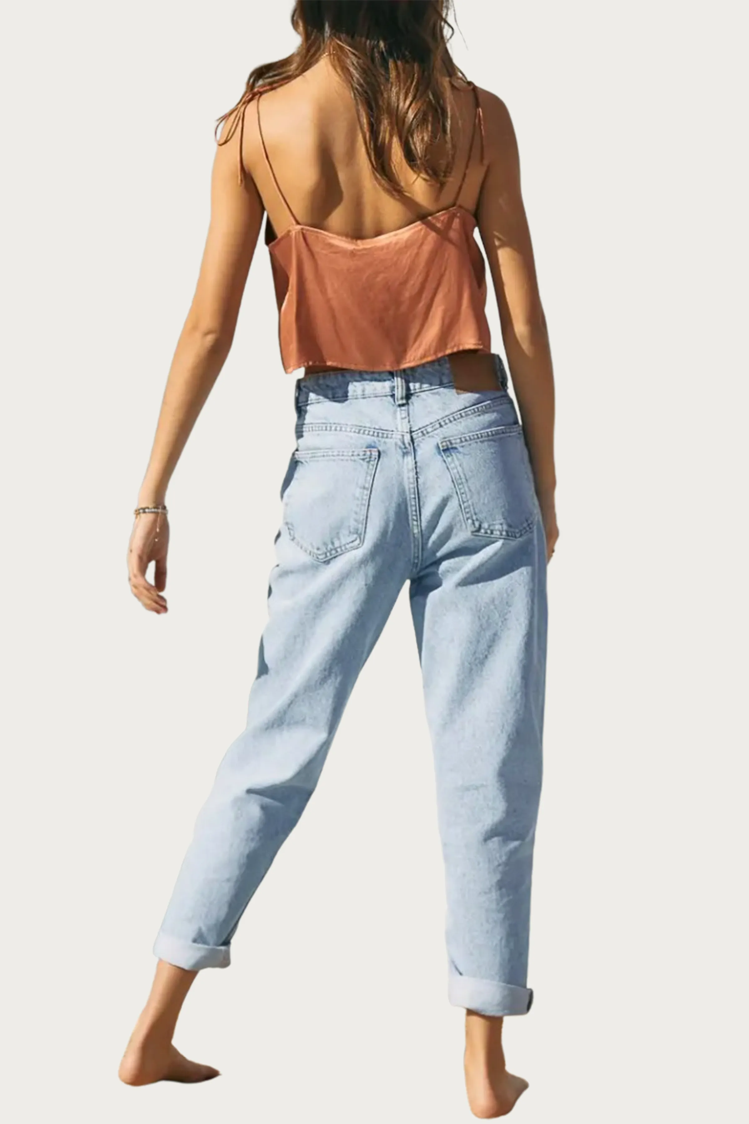 CROPPED SATIN SPLIT-FRONT CAMISOLE
