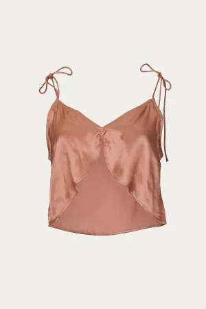 CROPPED SATIN SPLIT-FRONT CAMISOLE
