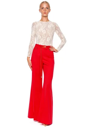 Crush Red High Waisted Tailored Pant