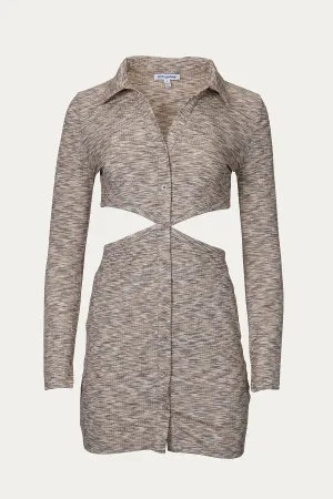 CUTOUT COLLARED MINI DRESS