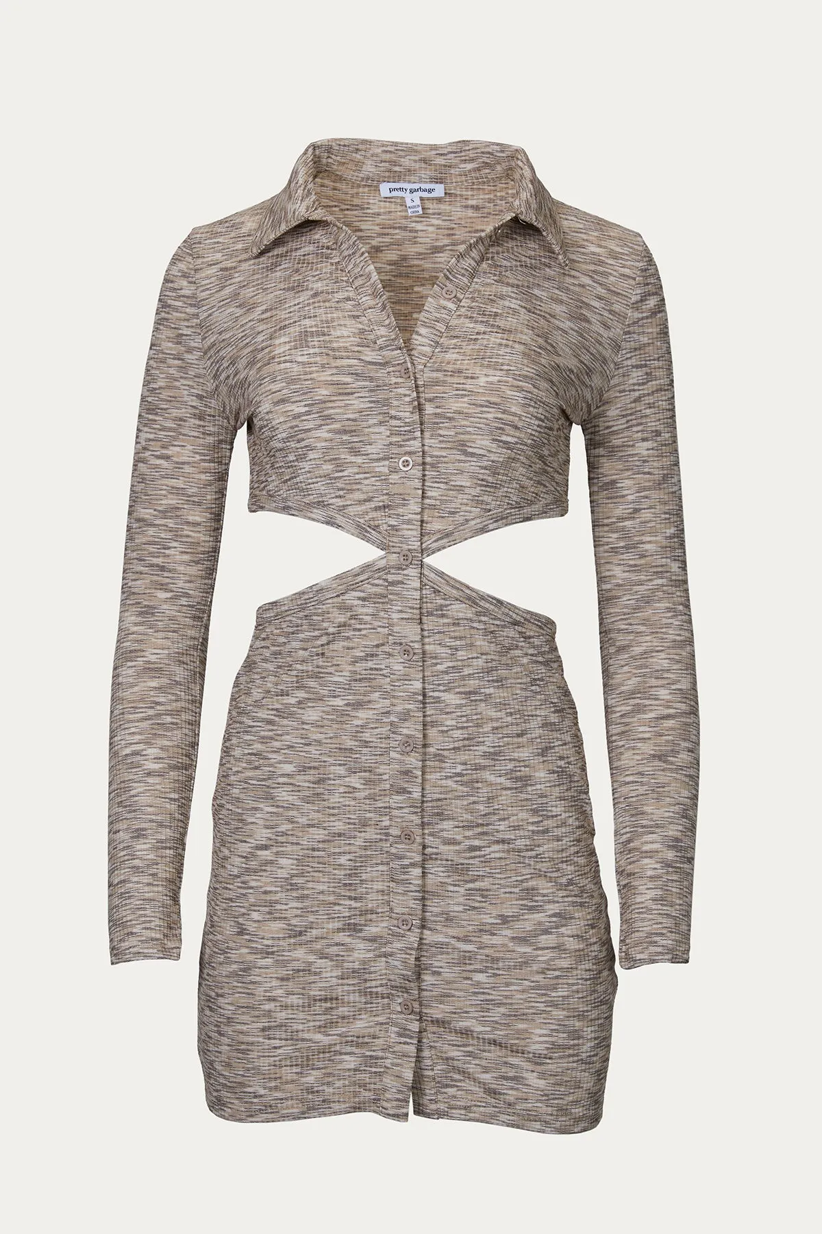 CUTOUT COLLARED MINI DRESS