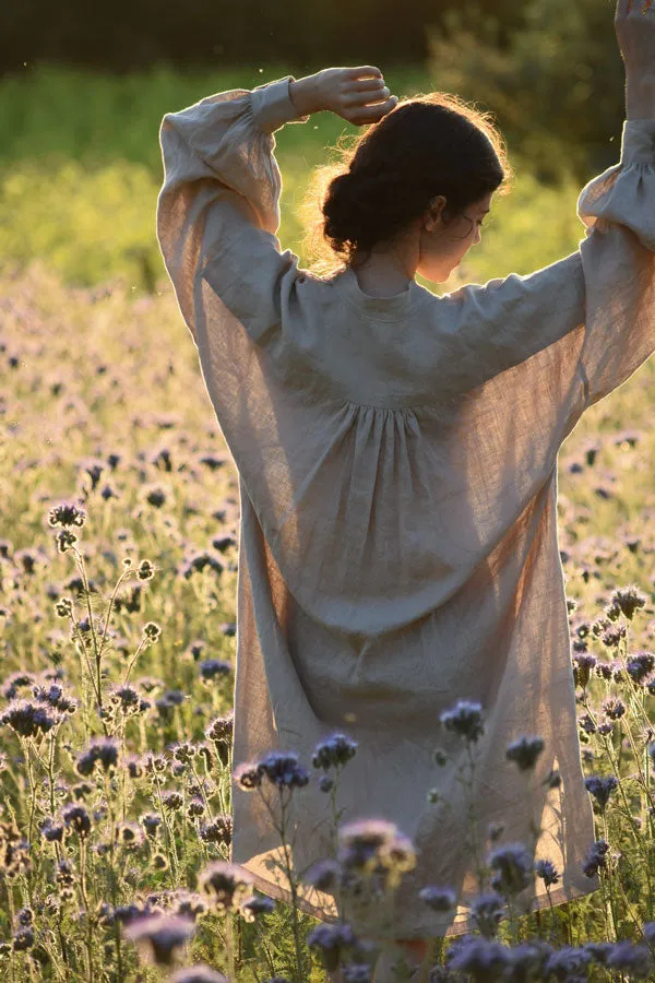Cézanne Tunic Dress in Sesame Linen (Pre-Order, Ships April 15)