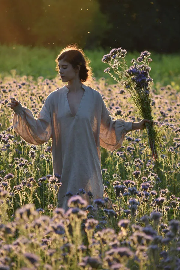 Cézanne Tunic Dress in Sesame Linen (Pre-Order, Ships April 15)