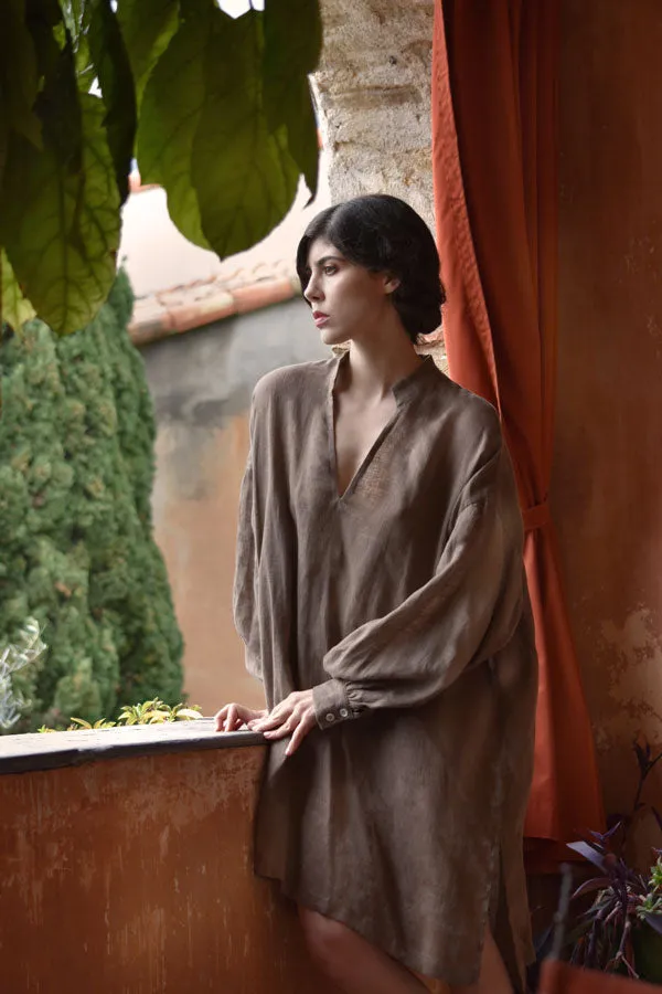 Cézanne Tunic Dress in Sesame Linen (Pre-Order, Ships April 15)