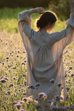 Cézanne Tunic Dress in Sesame Linen (Pre-Order, Ships April 15)