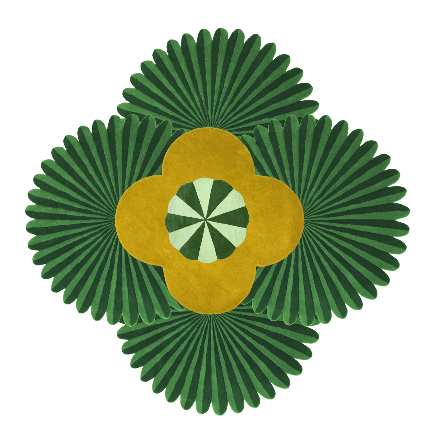 Daisy within Daisy Pleated Hand Tufted Wool Rug