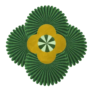 Daisy within Daisy Pleated Hand Tufted Wool Rug
