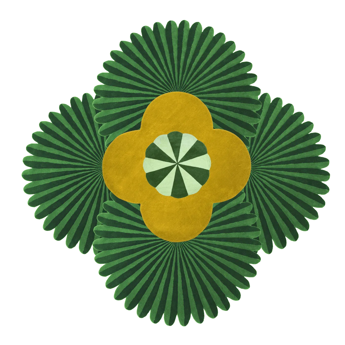 Daisy within Daisy Pleated Hand Tufted Wool Rug
