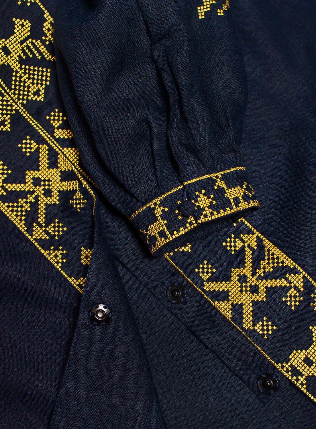 Dark blue Kaftan with embroidery