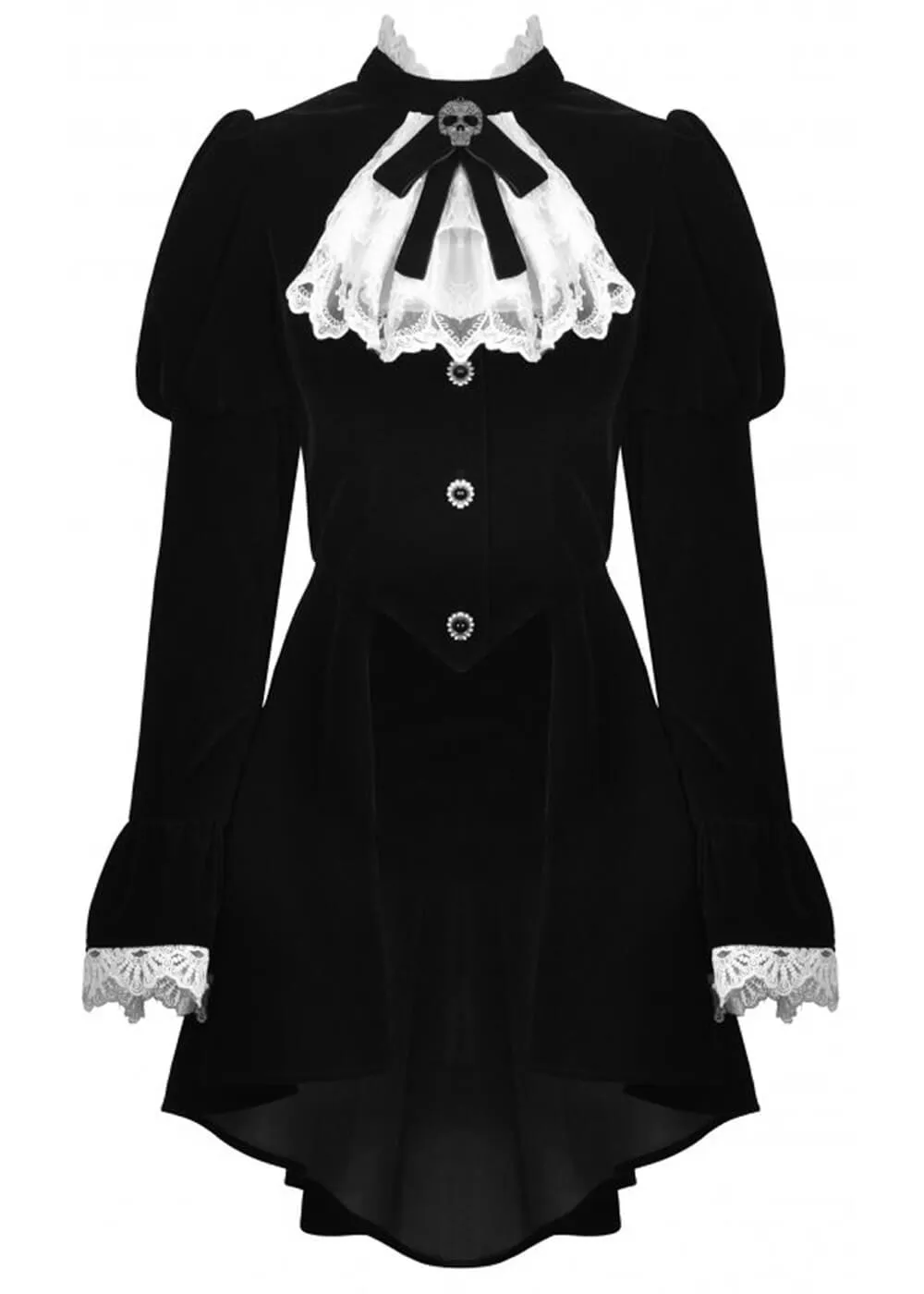 Dark In Love Augusta Skull Velvet Jacket Black