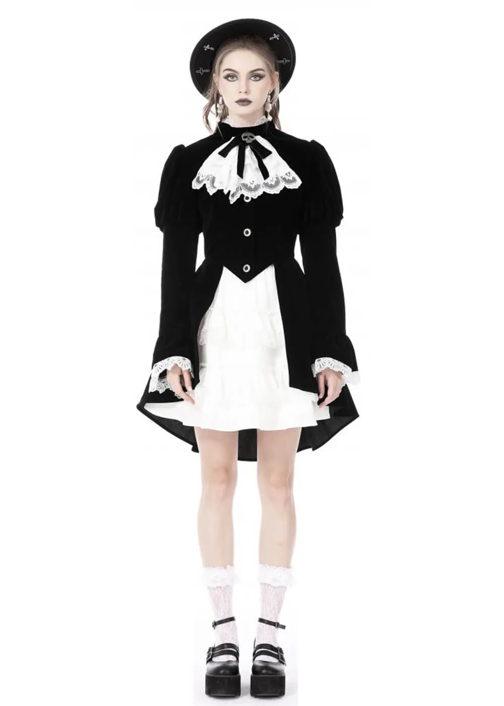 Dark In Love Augusta Skull Velvet Jacket Black