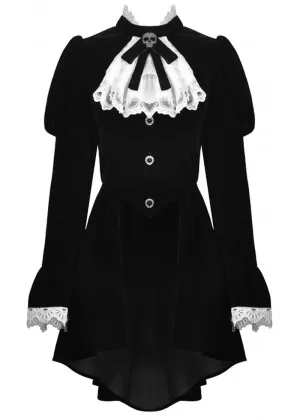 Dark In Love Augusta Skull Velvet Jacket Black